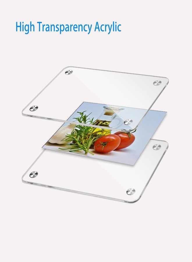 مجموعة من 4 إطارات صور مغناطيسية للثلاجة من FQEIUO، إطارات صور أكريليك مقاس 4×6 بوصة، إطار مغناطيسي شفاف مزدوج الجوانب، مناسب لعرض الصور على الثلاجة، وخزائن التخزين، ولوحات الرسائل. - Image 3